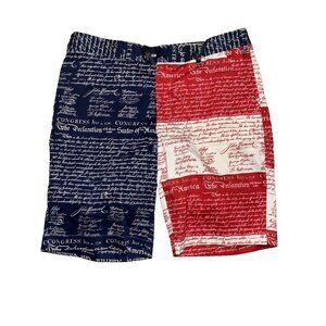 Loudmouth Golf Shorts July 4th Declaration of Independence Red White Blue Sze 36